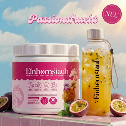 Einhornstaub + Trinkflasche für unterwegs